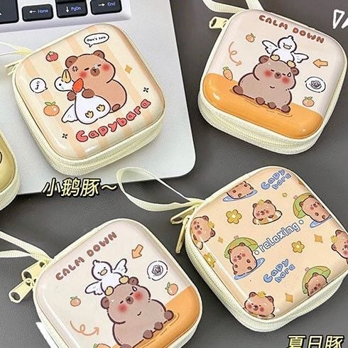  Hộp thiếc mini kéo khoá Capybara 7cm 