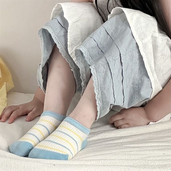 Tất Kid lười kẻ xanh vàng 