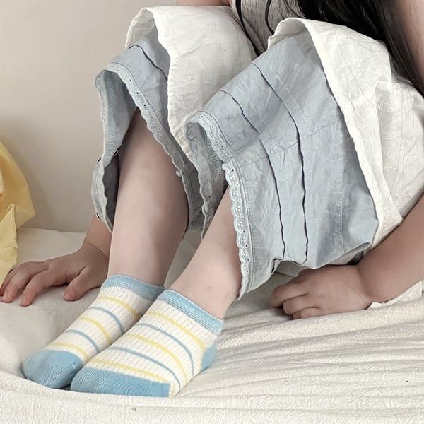  Tất Kid lười kẻ xanh vàng 