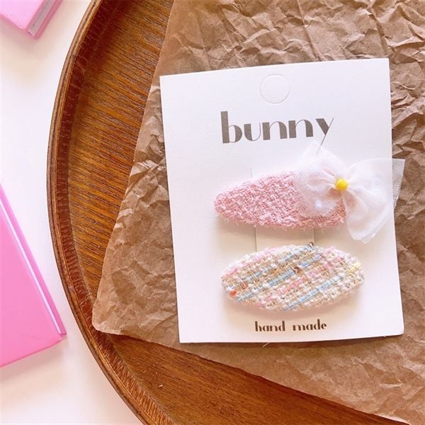  Set 2 kẹp vải ren voan vintage 