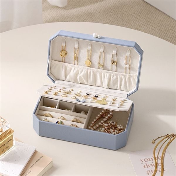  Hộp đựng trang sức chữ nhật 2 ngọc 