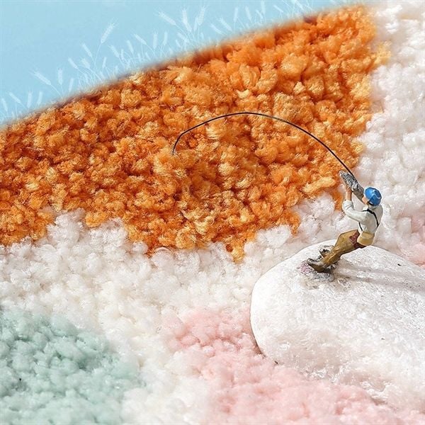  Thảm lông hoa tulip viền lượn sóng 