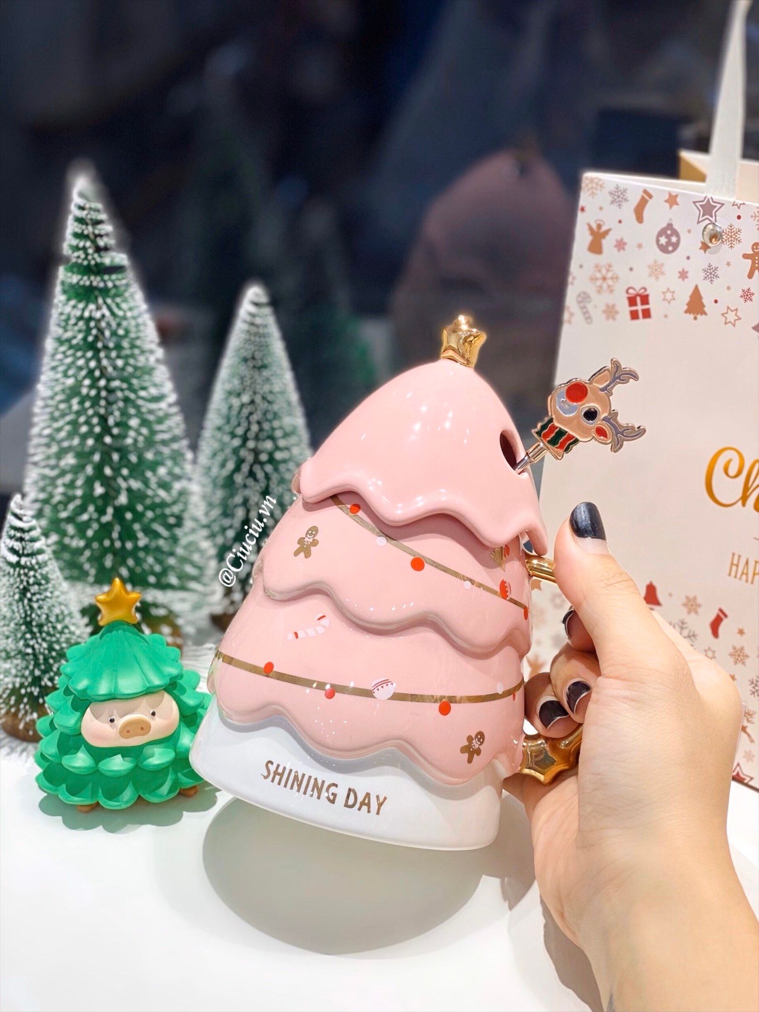  Cốc sứ Christmas tree 460ml 