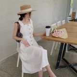  Mũ cói cứng viền vải be xếp ly 