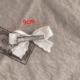  Kẹp nơ kép trắng mix mảnh + ren 