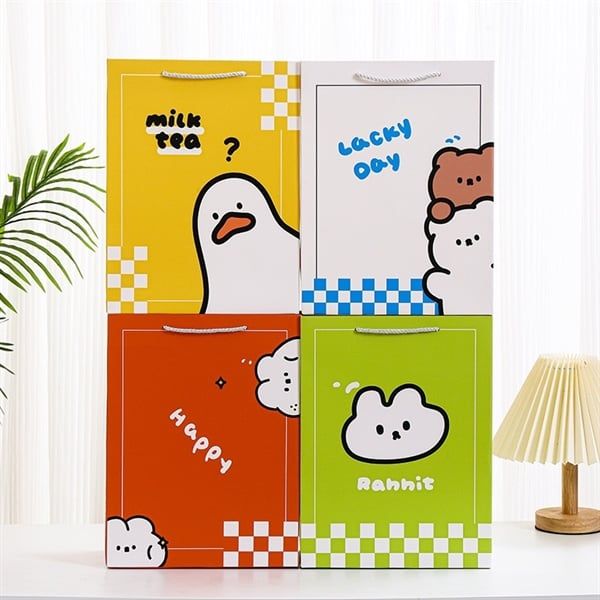  Túi quà vịt thỏ hoạ caro 