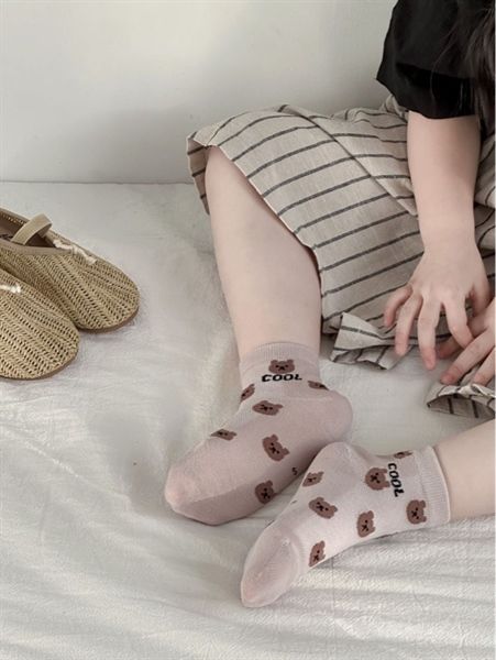  Tất Kid mặt lưới gấu 