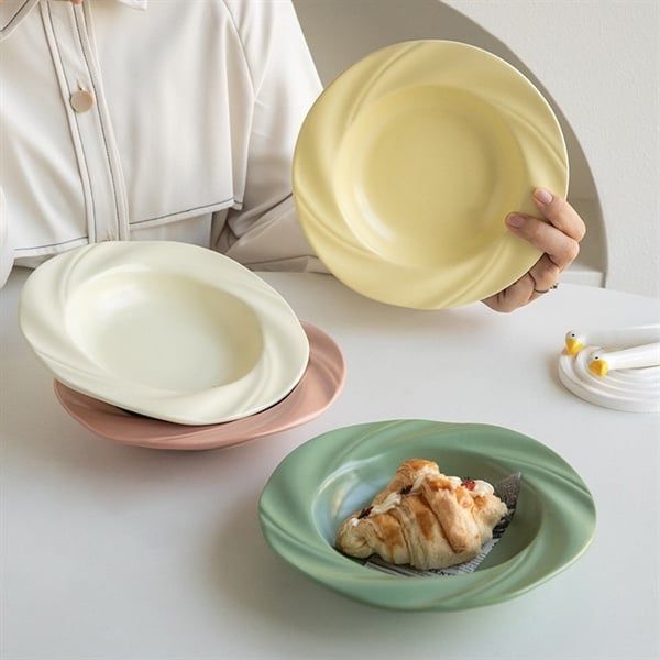  Đĩa tròn viền sóng xoáy 20,5cm 