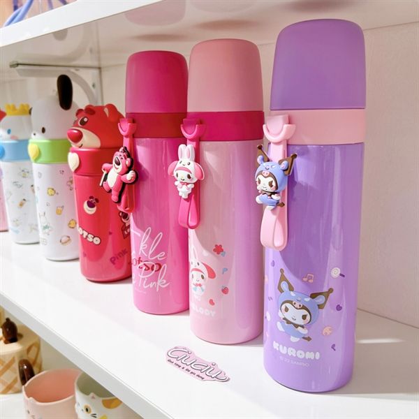  Bình giữ nhiệt quai silicon hình Lotso 500ml 