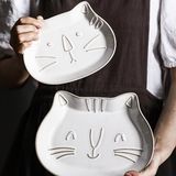  Đĩa sứ mèo vẽ 