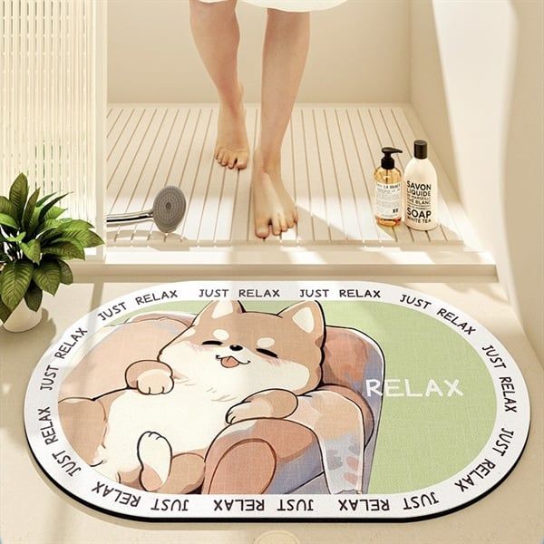  Thảm mút dẹt - Shiba viền chữ 40x60cm 