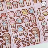  Sticker stylist bé gái Lolita mix quần áo 9 tờ 