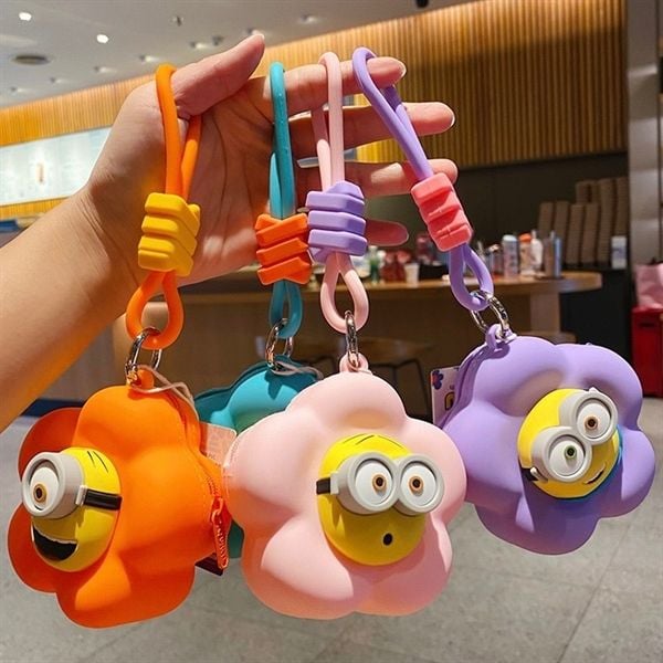  Ví móc khoá Minions bông hoa 