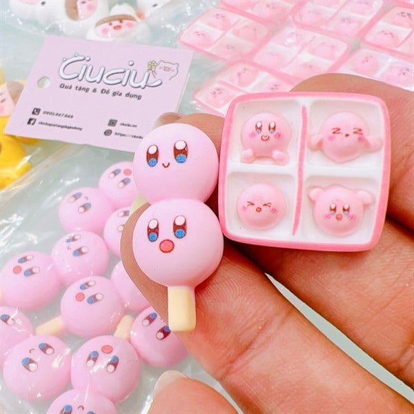  Charm sticker 3D Kirby đồ ăn 