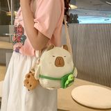  Túi Capybara túi rùa + móc khoá bông 