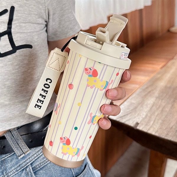  Cốc giữ nhiệt Coffee 500ml - Cún áo châm bi 