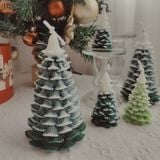  Nến thơm Giáng Sinh cây thông phủ tuyết to 14cm 