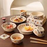  Set bát đĩa viền hoạ tiết nhí 