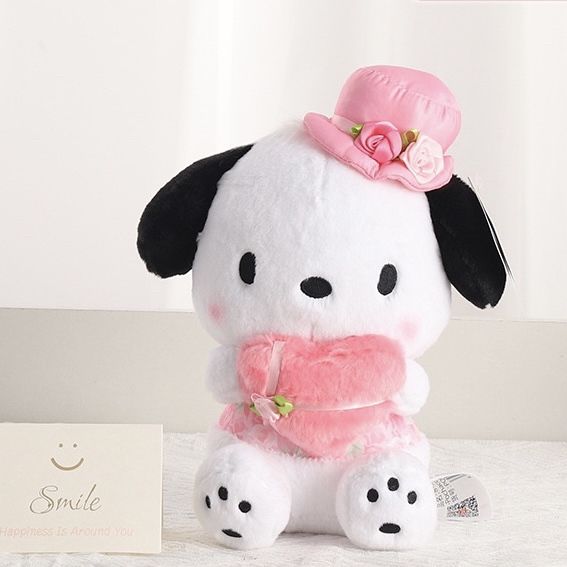  Gấu bông Sanrio ôm trái tim hoa hồng 24cm 