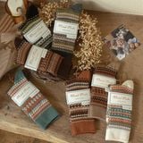  Tất Wond vintage hoạ tiết nhí sọc ngang 