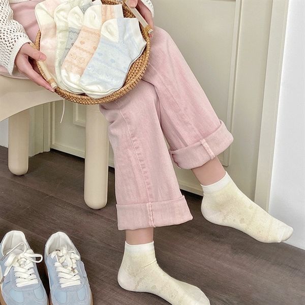  Tất Xieohesi gân hoạ tiết 