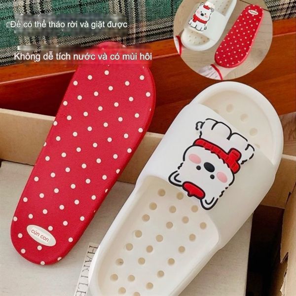  Dép cún quàng khăn đế chấm bi 