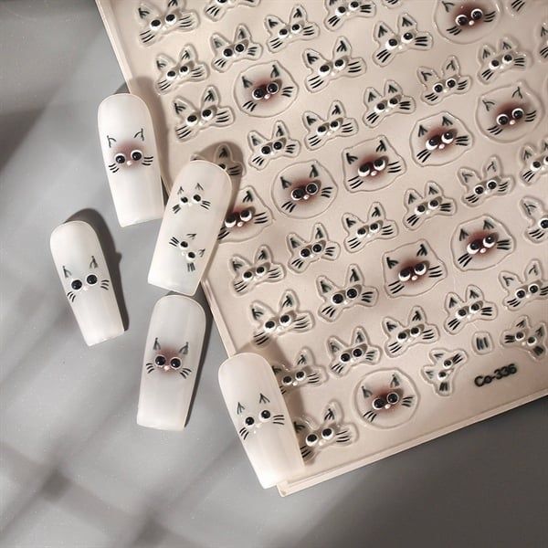  Sticker dán móng mắt mèo nổi 