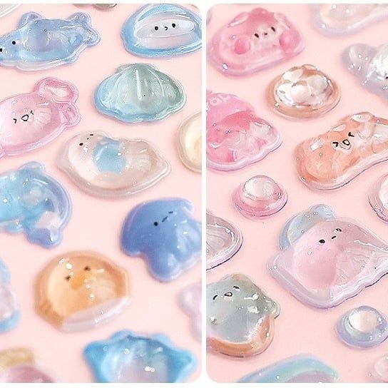 Sticker nổi giọt nước Telado thú dễ thương 