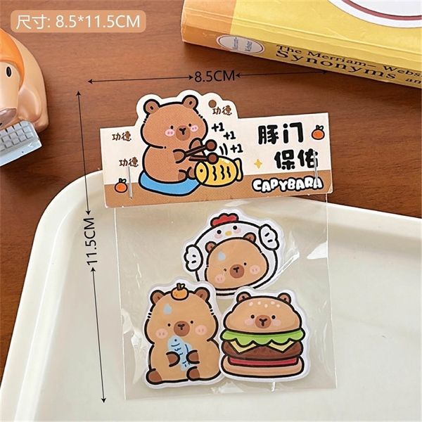  Set 3 móc khoá Capybara dẹt 