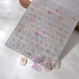  Sticker dán móng viền màu nổi 
