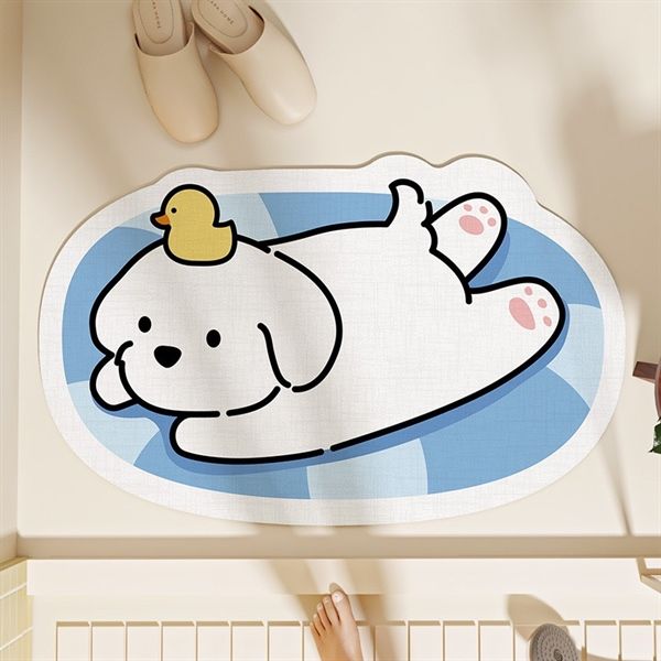  Thảm mút dẹt Cún đội vịt 40x60cm 