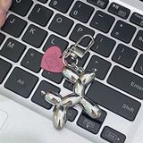 Móc khoá mini cún bóng ánh bạc 