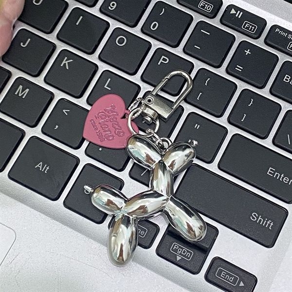  Móc khoá mini cún bóng ánh bạc 