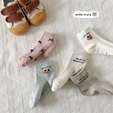  Tất Kid mặt lưới gấu chữ nơ 