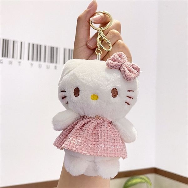  Móc khoá Hello Kitty bông váy dạ hồng 