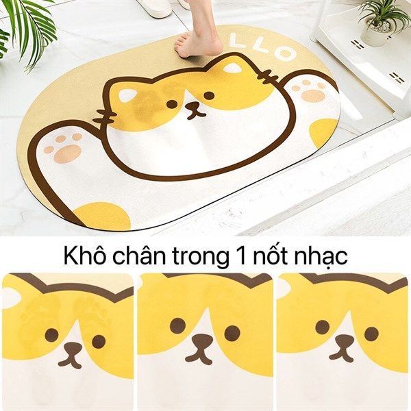  Thảm mút dẹt - Mèo hello 40x60 