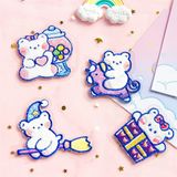  Sticker vải ủi gấu xanh 