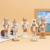  Người gỗ decor Giáng Sinh tone vàng 12cm (set 5) 