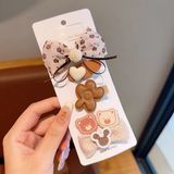  Set 5 kẹp tóc tone nâu thỏ gấu 