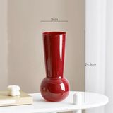  Lọ hoa thuỷ tinh cổ cao - Đỏ 25cm 