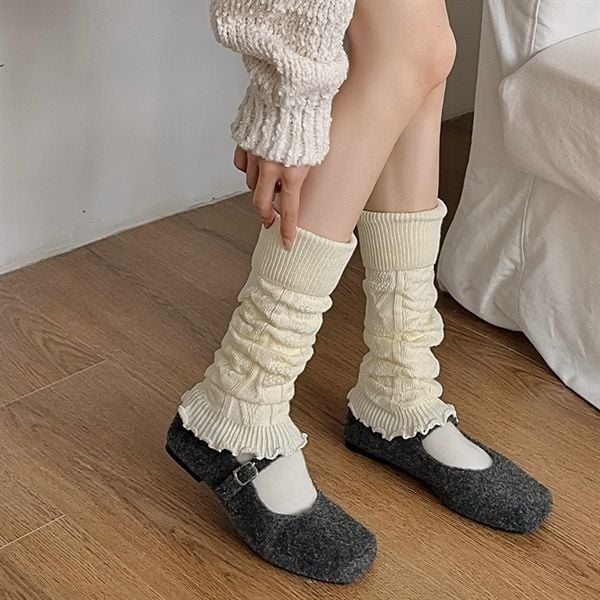  Tất ống đồng không bàn mix gân gập mép 