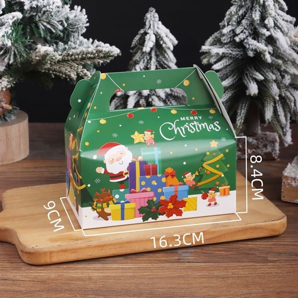  Hộp quà chữ nhật quai xách 16cm Giáng Sinh 