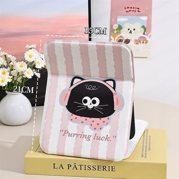  Gương gập mèo sọc hồng 20x15cm 
