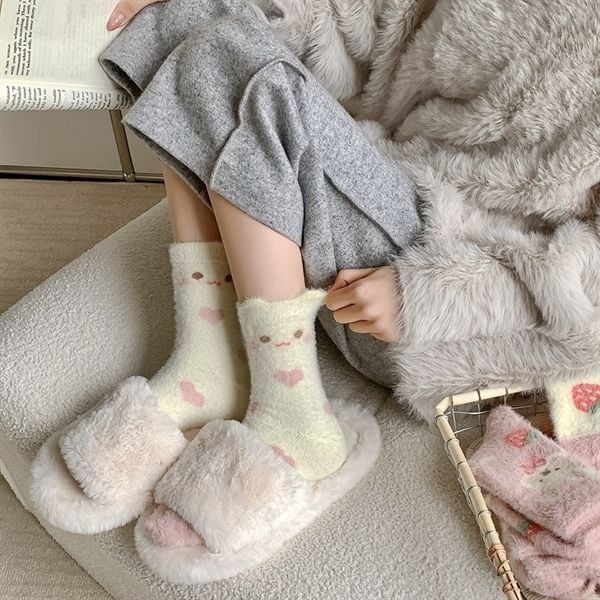  Tất Mekki lông thỏ dâu 