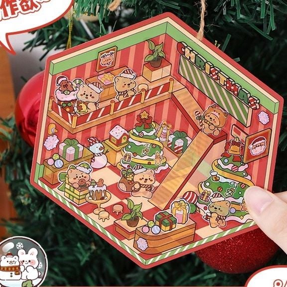  Sticker góc phòng 3/4 Giáng Sinh DIY 
