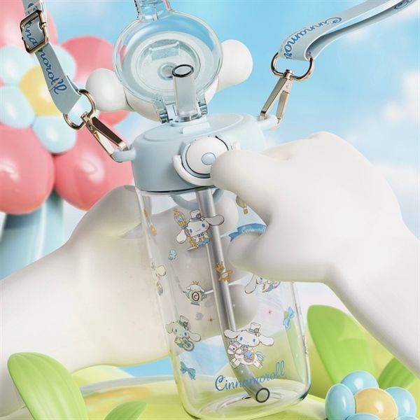  Bình nước Sanrio trong đầu chibi 650ml 
