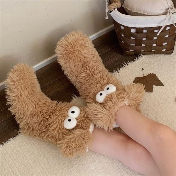  Tất boot thú lông xù 