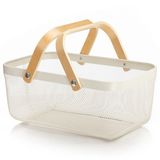  Giỏ sắt quai gỗ 40x25x18cm 