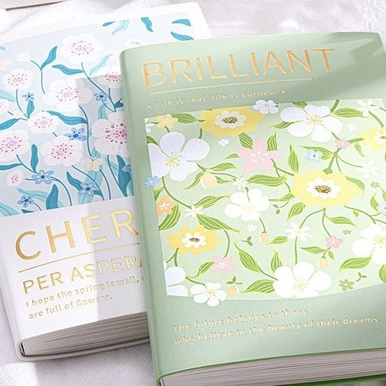  Sổ bìa da hoa vintage 130 trang 