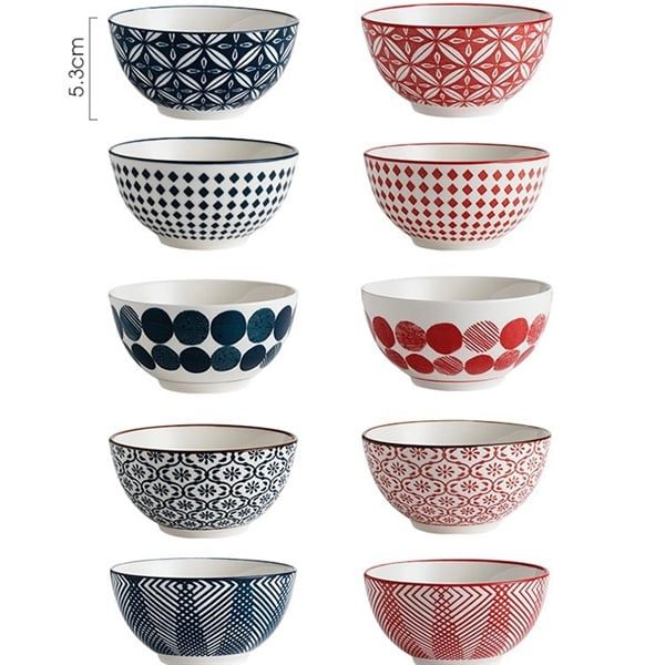  Set 5 bát con hoạ tiết nhật 